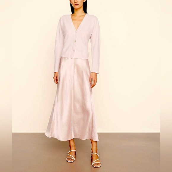 Vince Paneled Satin Slip Skirt - Picture 1 of 8